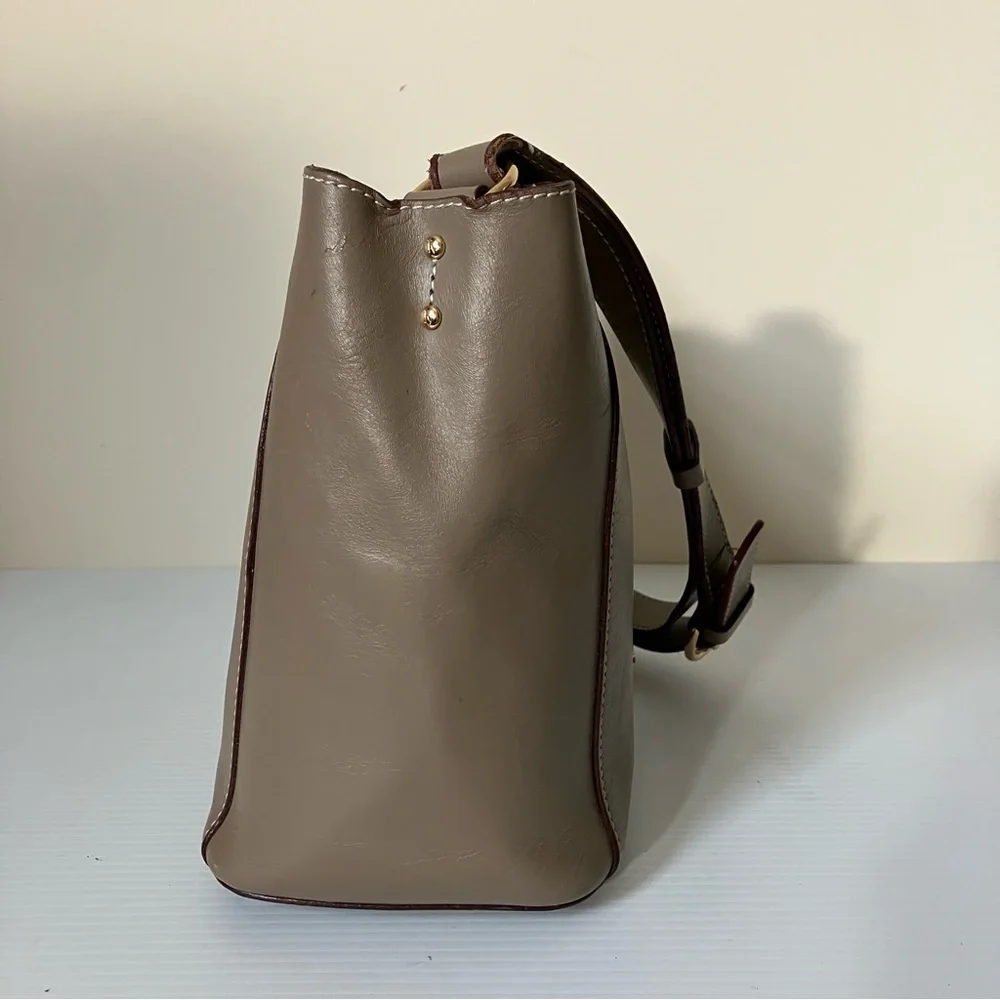Frances Valentine Neutral Taupe June Slouchy Hobo Shoulder Bag